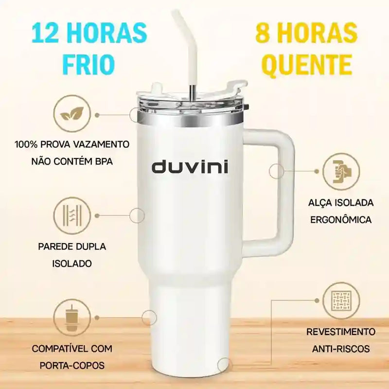 Garrafa Térmica Com Canudo + Frete Grátis + Bônus + Descontos