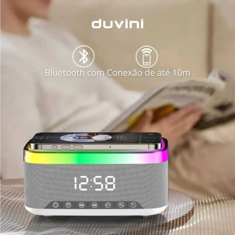 Rádio + Relógio + Despertador + Bluetooth + Carregador + Frete Grátis + Bônus + Descontos