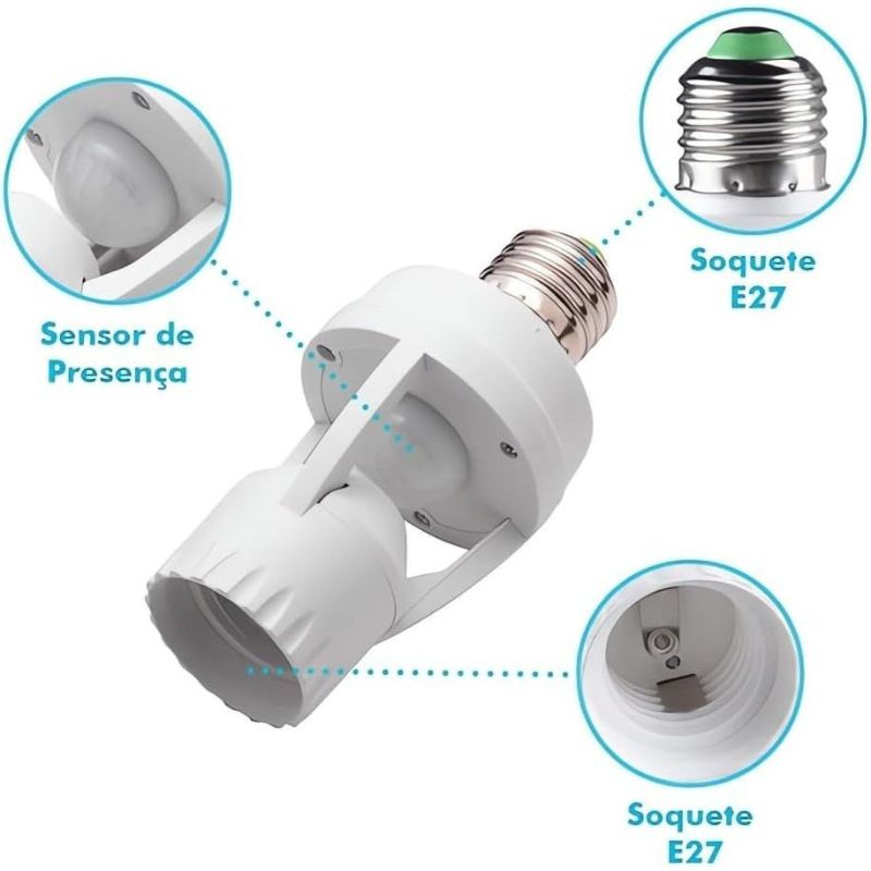 Sensor de Presença para Soquete de Lâmpada + Frete Grátis + Bônus + Descontos