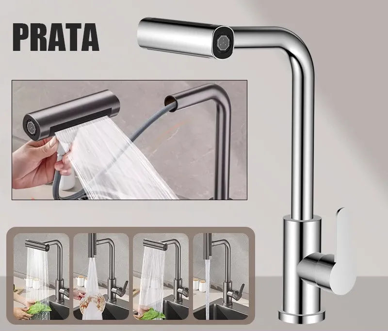 Torneira de Cozinha Multifuncional + Água Quente e Fria + Frete Grátis + Bônus + Descontos