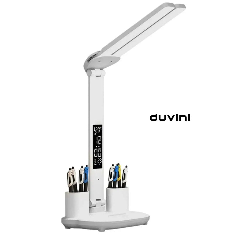 Luminária de Mesa LED com Relógio + Porta Canetas + Frete Grátis + Bônus + Descontos