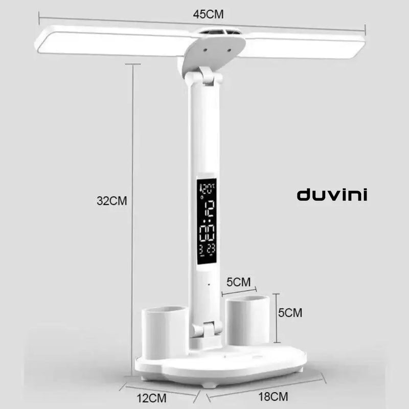 Luminária de Mesa LED com Relógio + Porta Canetas + Frete Grátis + Bônus + Descontos