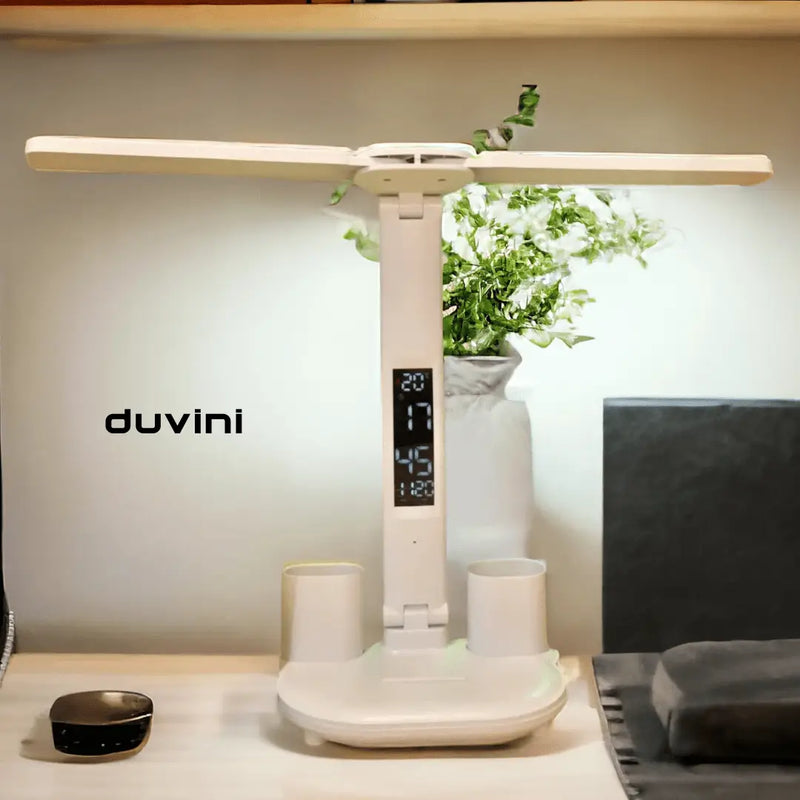 Luminária de Mesa LED com Relógio + Porta Canetas + Frete Grátis + Bônus + Descontos
