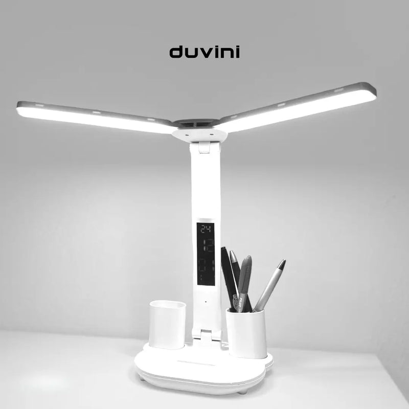 Luminária de Mesa LED com Relógio + Porta Canetas + Frete Grátis + Bônus + Descontos