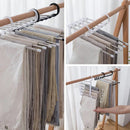 Kit Com 2 Cabides Multiuso 5 em 1 Aço Inox Guarda Roupa Organizador Cabideiro de Calças Camisetas