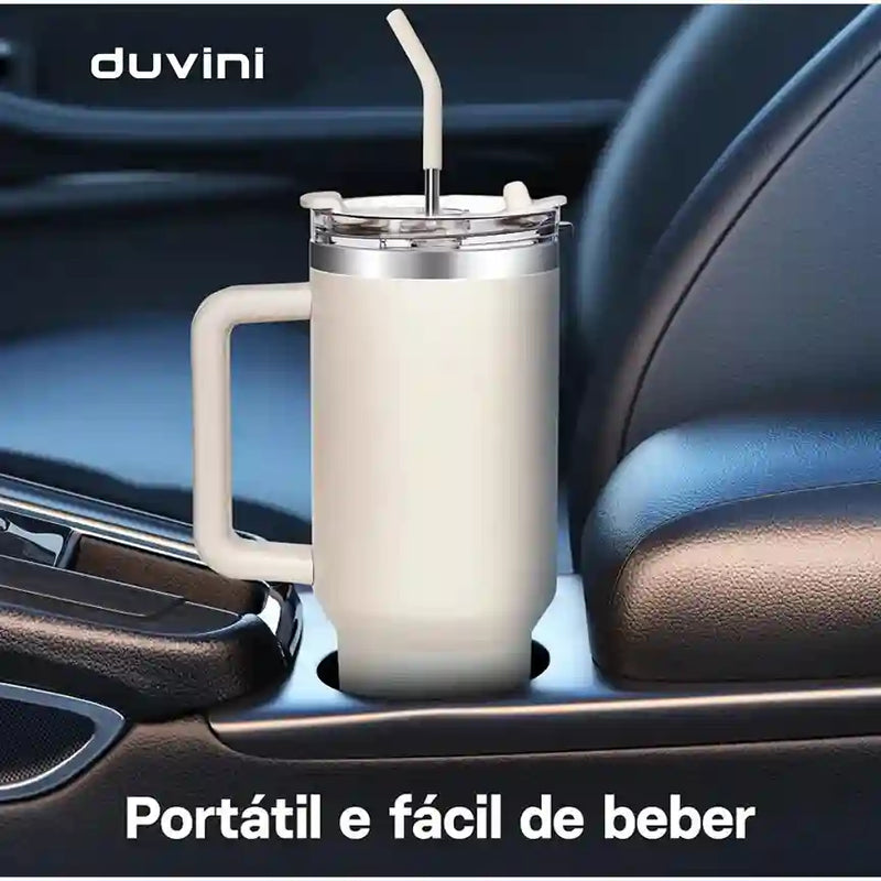 Garrafa Térmica Com Canudo + Frete Grátis + Bônus + Descontos