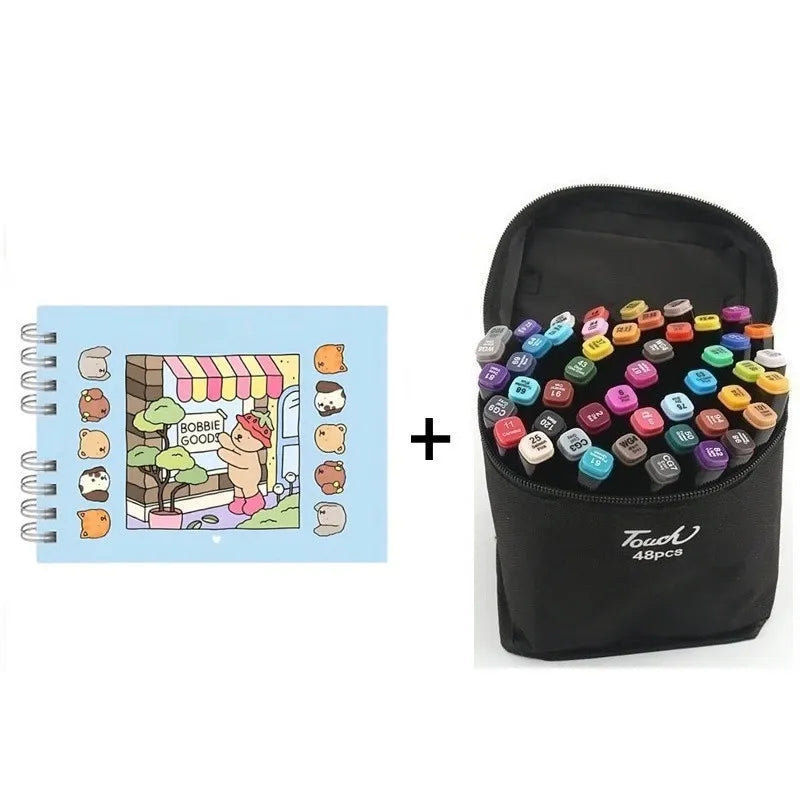 Kit Livro Colorir Bobbie Goods + Canetinhas Coloridas