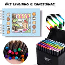 Kit Livro de Colorir Bobbie Goods com Canetinhas de Ponta Dupla