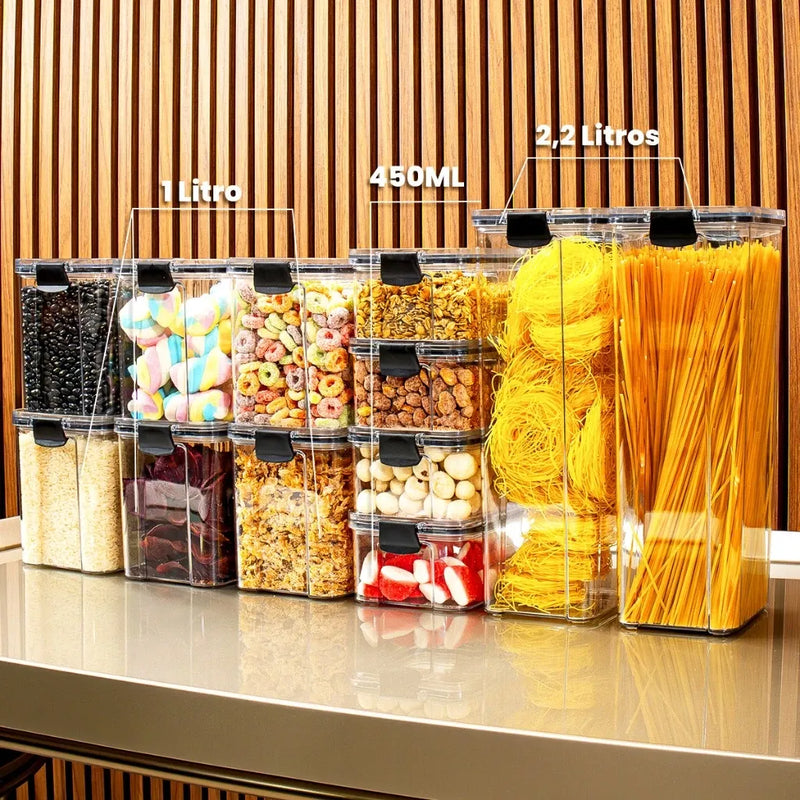 Kit de Potes Herméticos + Frete Grátis + Bônus + Descontos