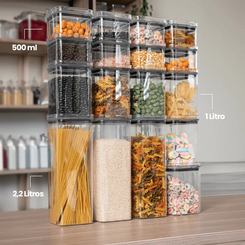 Kit de Potes Herméticos + Frete Grátis + Bônus + Descontos