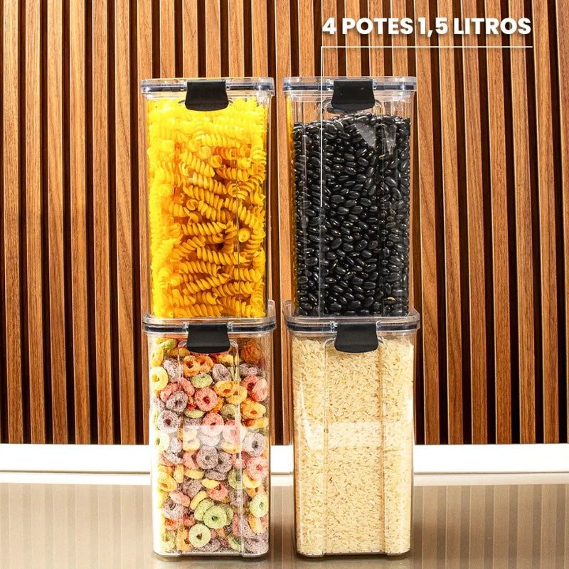 Kit de Potes Herméticos + Frete Grátis + Bônus + Descontos