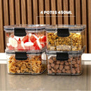 Kit de Potes Herméticos OrganizaPro com Vedação Total