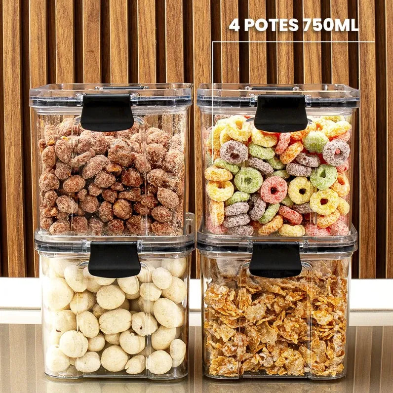 Kit de Potes Herméticos + Frete Grátis + Bônus + Descontos