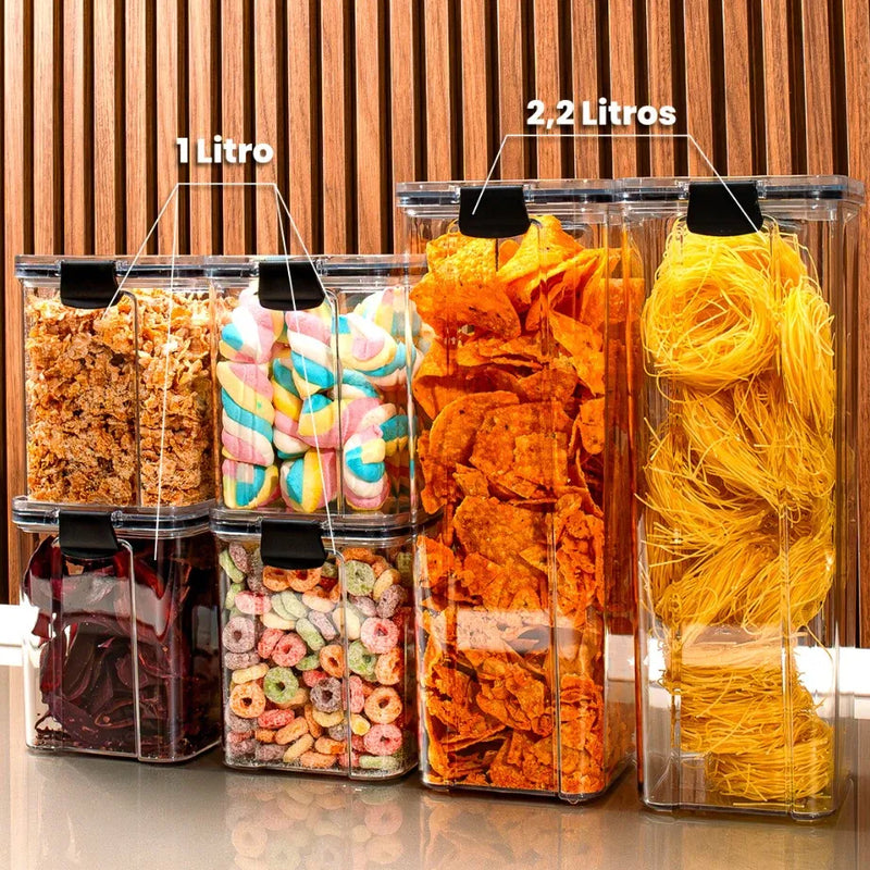 Kit de Potes Herméticos + Frete Grátis + Bônus + Descontos