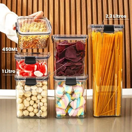 Kit de Potes Herméticos + Frete Grátis + Bônus + Descontos