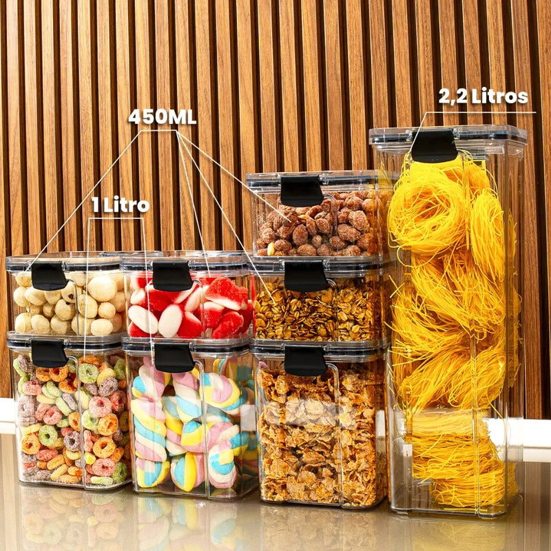 Kit de Potes Herméticos + Frete Grátis + Bônus + Descontos