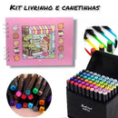 Kit Livro de Colorir Bobbie Goods com Canetinhas de Ponta Dupla