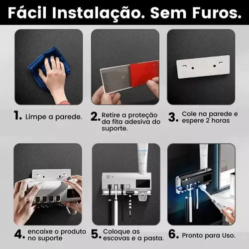 Suporte de Escova e Creme Dental OralClean UV com