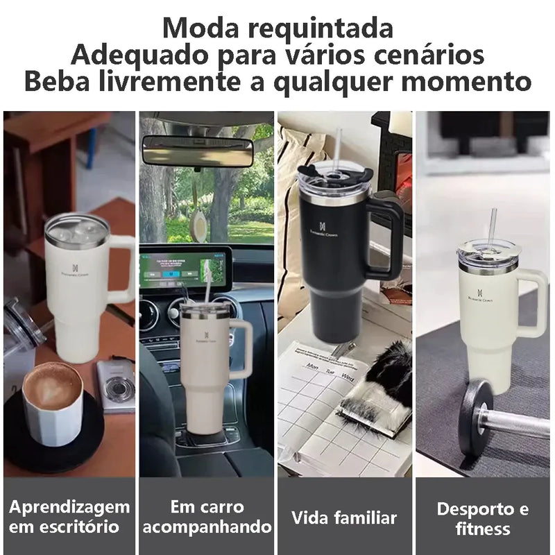Garrafa Térmica Com Canudo + Frete Grátis + Bônus + Descontos
