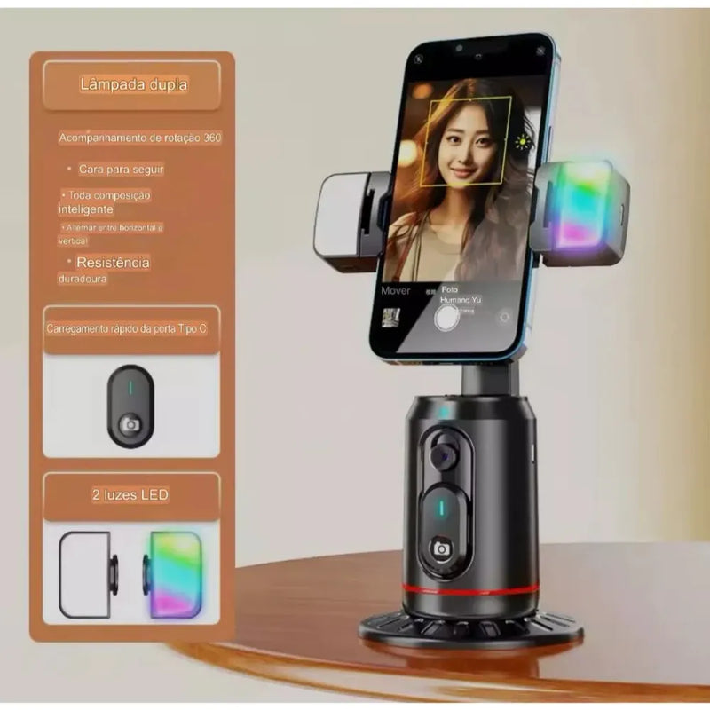 Suporte de Celular com Rastreamento Facial + Controle Remoto + Frete Grátis + Bônus + Descontos