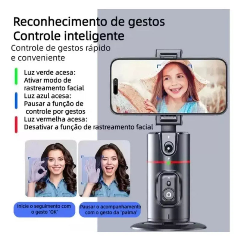 Suporte de Celular com Rastreamento Facial + Controle Remoto + Frete Grátis + Bônus + Descontos
