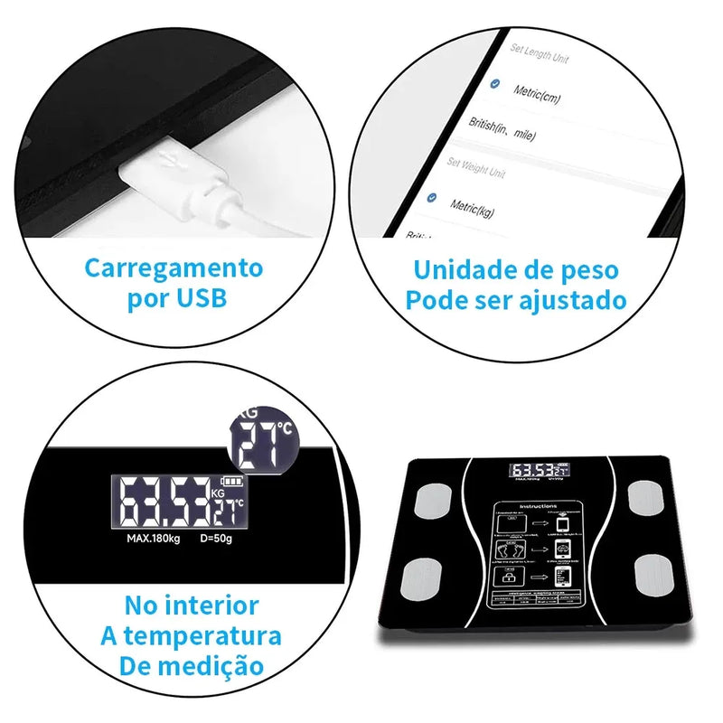 Balança Digital de Bioimpedância + Frete Grátis + Bônus + Descontos