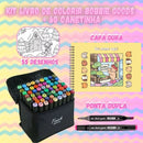 Kit Livro de Colorir Bobbie Goods com Canetinhas de Ponta Dupla