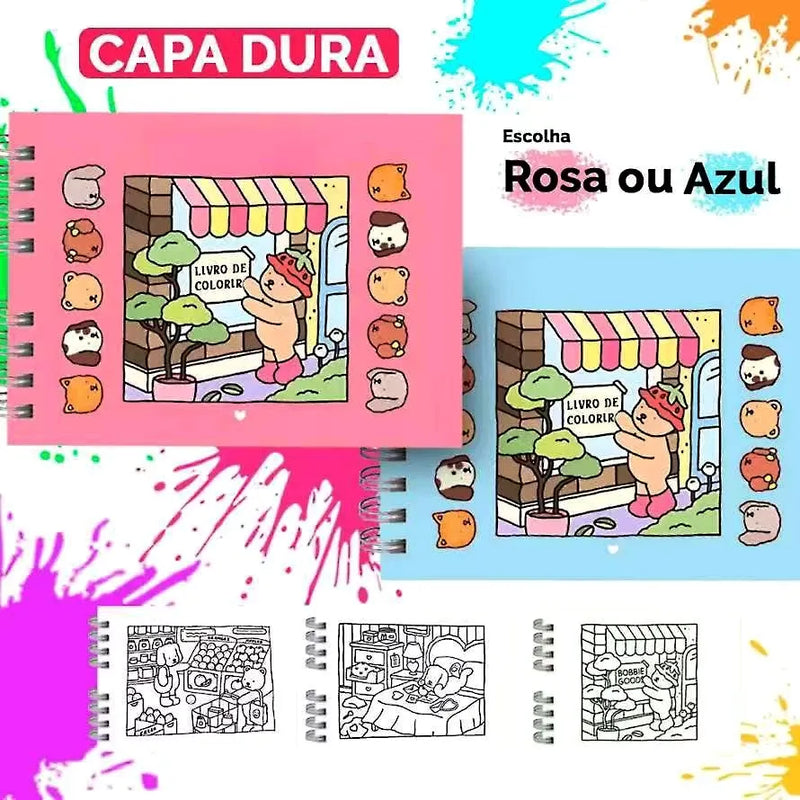 Kit Livro Colorir Bobbie Goods + Canetinhas Coloridas