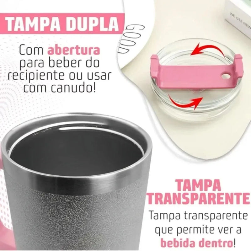 Garrafa Térmica Com Canudo + Frete Grátis + Bônus + Descontos