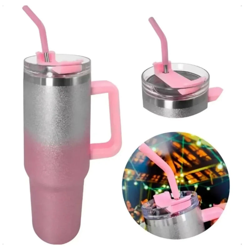 Garrafa Térmica Com Canudo + Frete Grátis + Bônus + Descontos