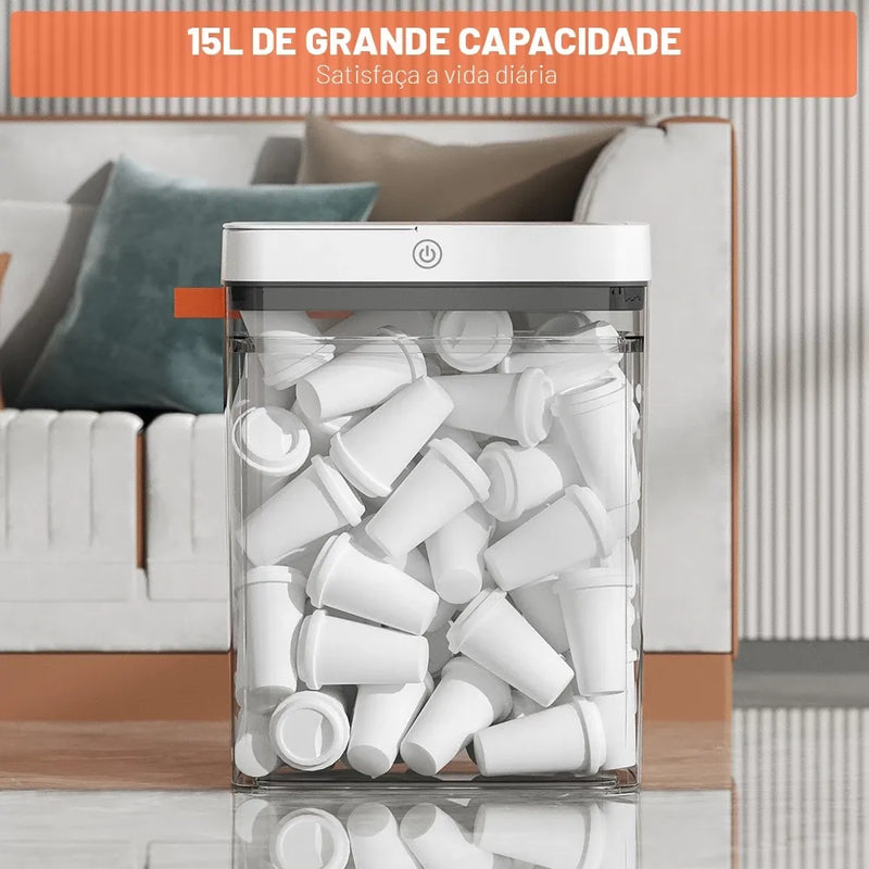 Lixeira Automática com Sensor + Frete Grátis + Bônus + Descontos