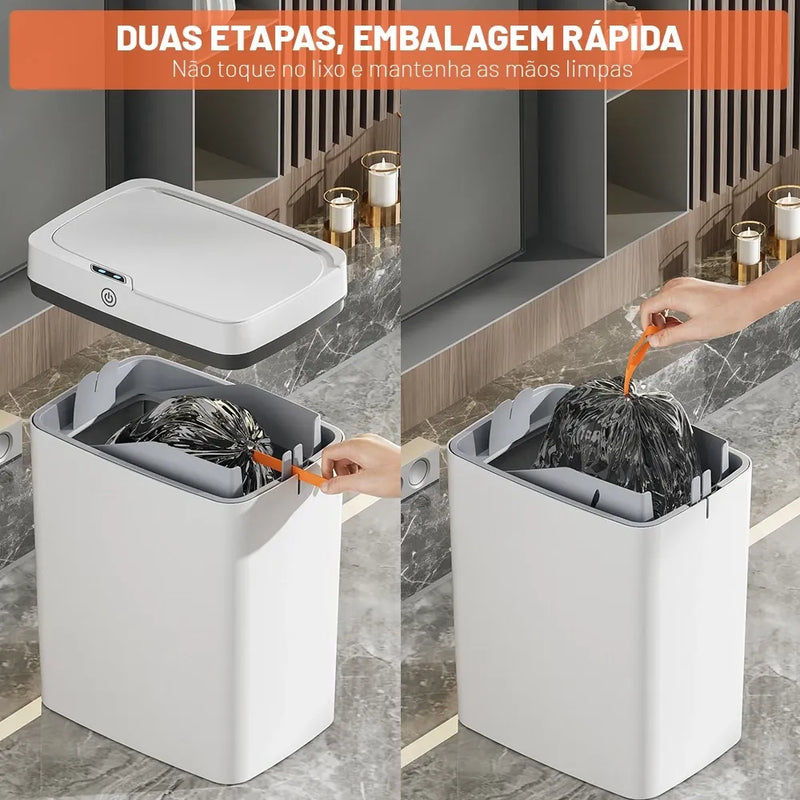 Lixeira Automática com Sensor + Frete Grátis + Bônus + Descontos