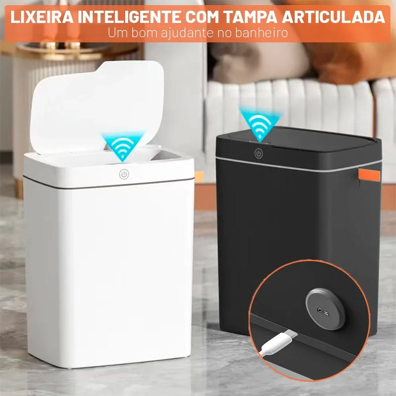 Lixeira Automática com Sensor + Frete Grátis + Bônus + Descontos