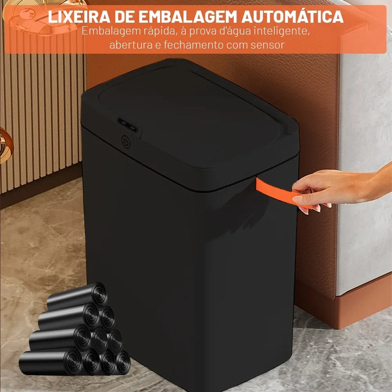 Lixeira Automática com Sensor + Frete Grátis + Bônus + Descontos