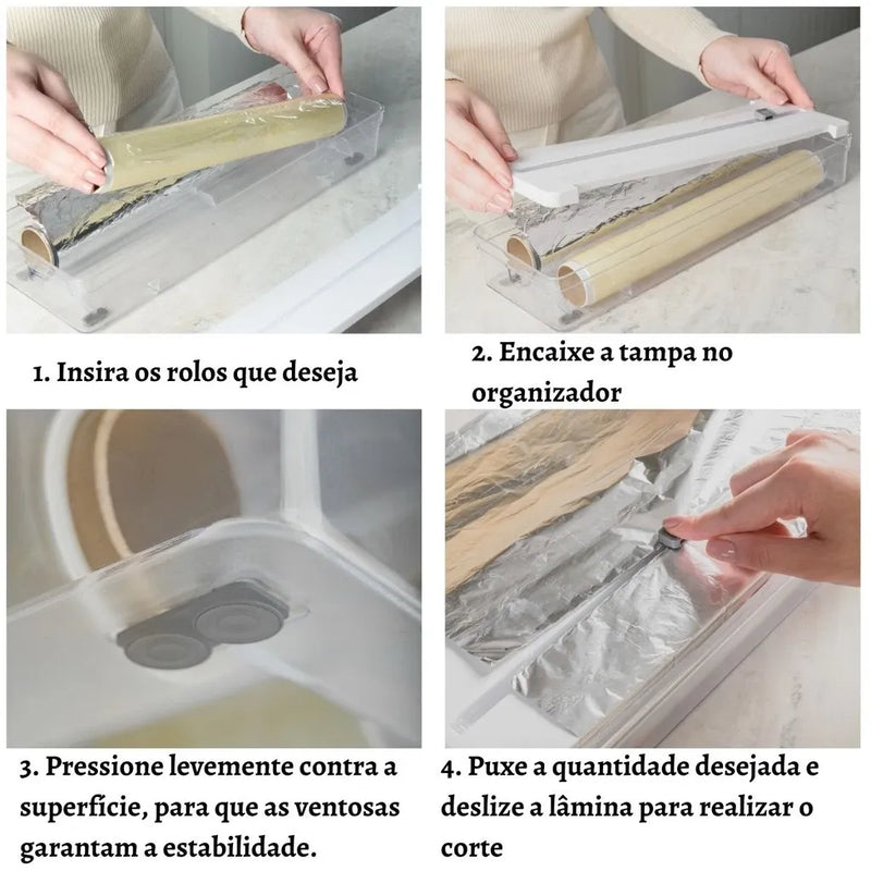 Organizador de Rolos 2 em 1 + Frete Grátis + Bônus + Descontos