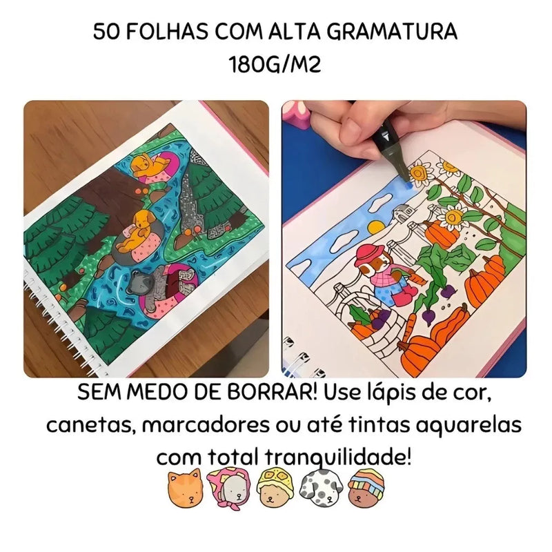Kit Livro Colorir Bobbie Goods + Canetinhas Coloridas