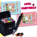 Kit Livro de Colorir Bobbie Goods com Canetinhas de Ponta Dupla