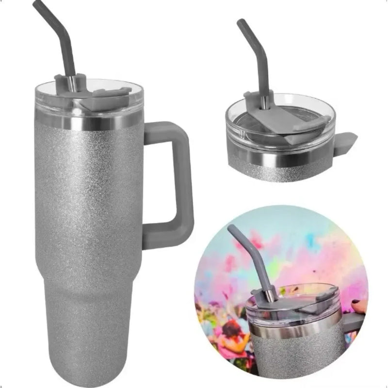 Garrafa Térmica Com Canudo + Frete Grátis + Bônus + Descontos